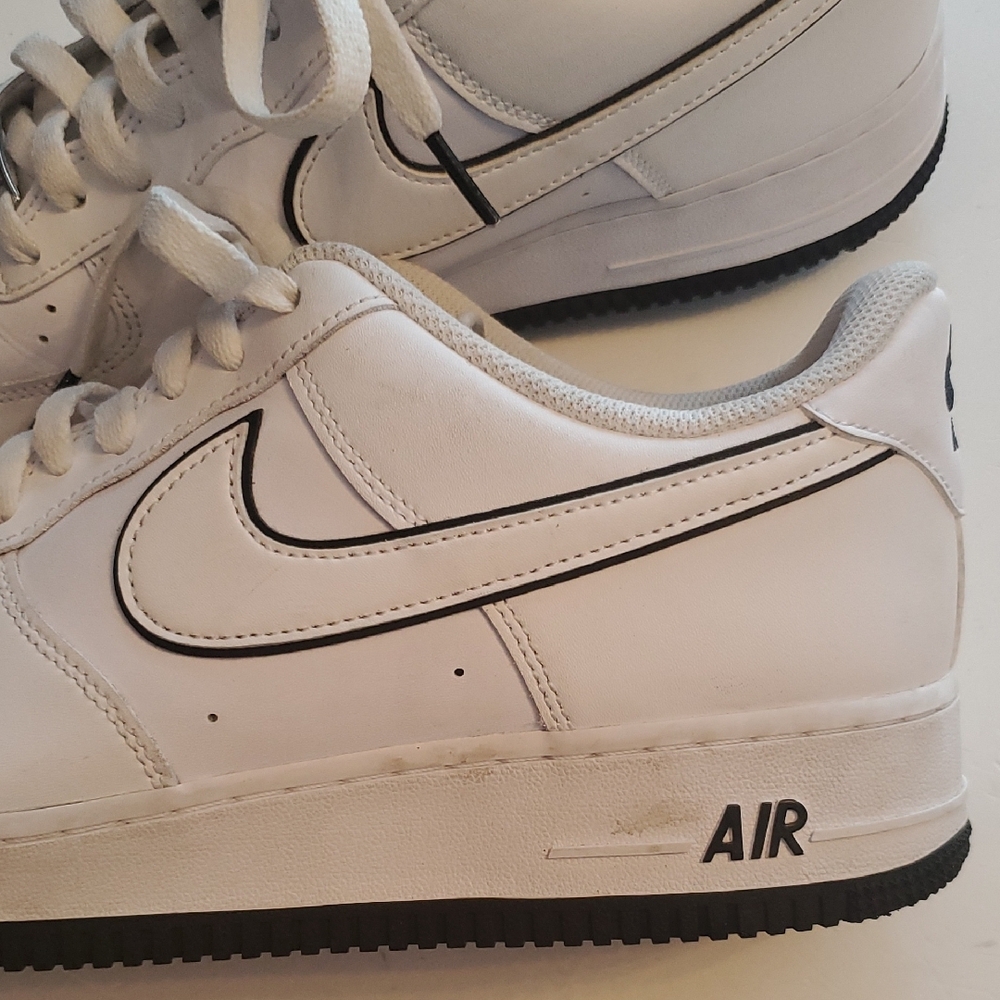 Nike Air Force 1 White with Black Details - Picture 2 of 16